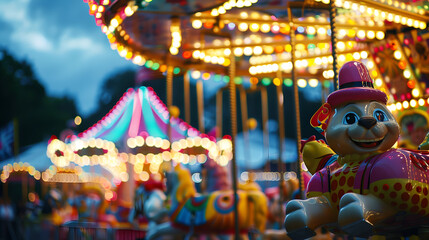 a lively carnival with colorful things