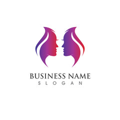 woman face logo and symbol vector image