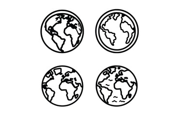Flat world icon symbol vector Illustration. world icon set