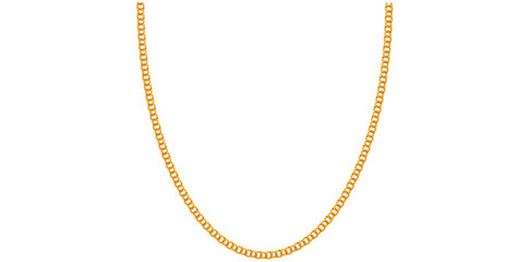 Drawing Style Of Stunning Gold Chain Isolated On White Background, Gold Jewelry Vector Illustration.	