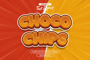 Choco chips editable vector text effect