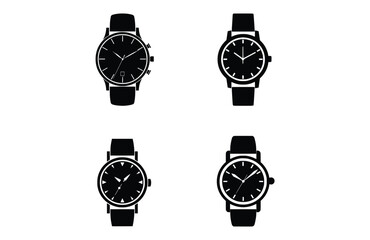Flat watch icon set, symbol vector Illustration.