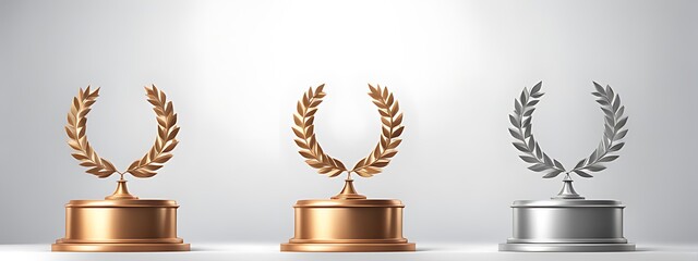  Winner award podium prize silver gold trophy win champion pedestal first stage bronze sport. Podium background winner 3d award ceremony medal platform laurel best place second third design light even