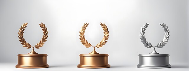  Winner award podium prize silver gold trophy win champion pedestal first stage bronze sport. Podium background winner 3d award ceremony medal platform laurel best place second third design light even