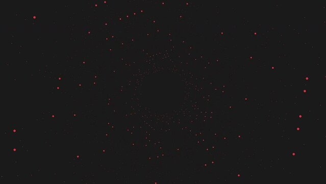 Abstract image of red dots suspended against a dark background, evoking a sense of mystery and intrigue. The purpose of these floating dots remains unclear without additional information