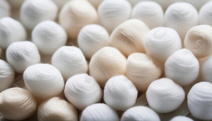 Close-up of Silk Cocoons for Fabric Production