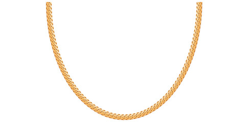 Drawing Style Of Stunning Gold Chain Isolated On White Background, Gold Jewelry Vector Illustration.	