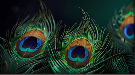 Obraz premium Peacock Feather Illustration Background