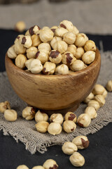 Delicious Yellow Hazelnuts without shells