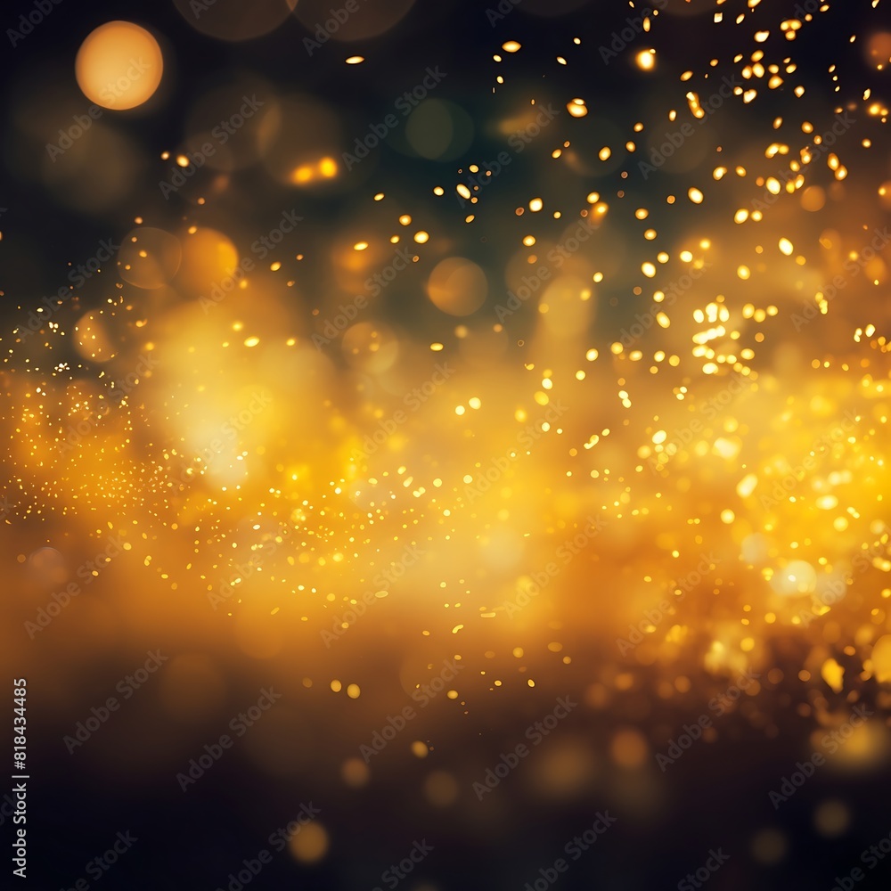 Poster yellow glow particle abstract bokeh background
