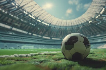 soccer ball in the stadium - generative ai