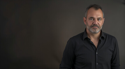 Fototapeta premium portrait of a man in black shirt 