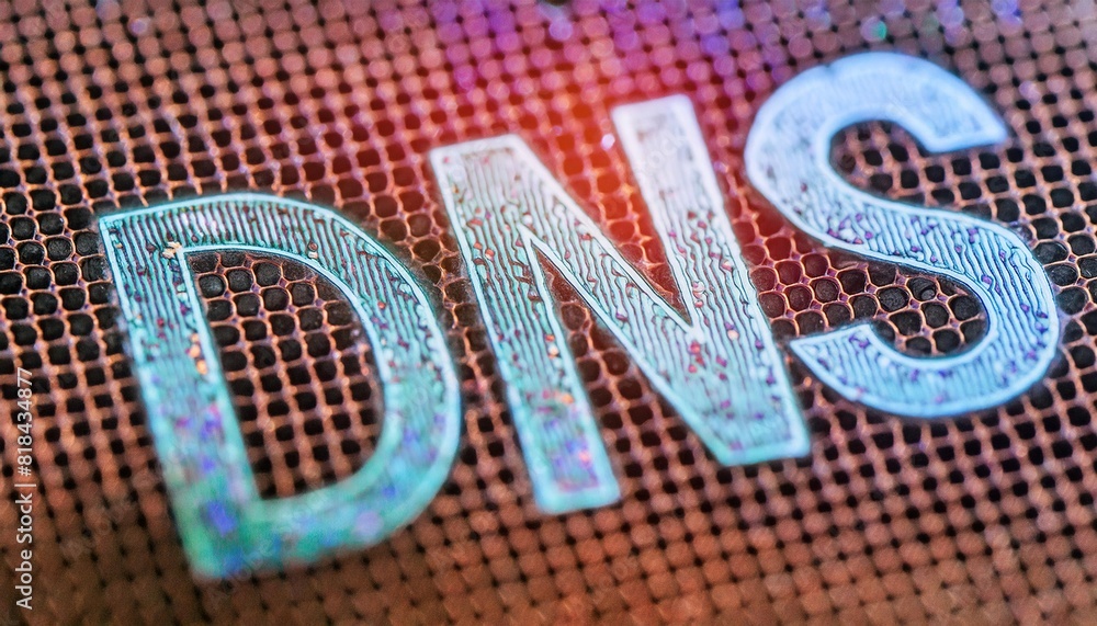 Poster dns network concept with circuit board pattern
