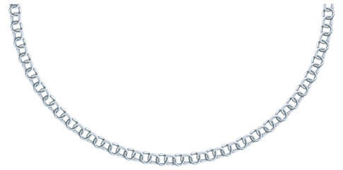 Drawing Style Of Gorgeous Silver Chain Isolated On White Background, Silver Jewelry Vector Illustration.	