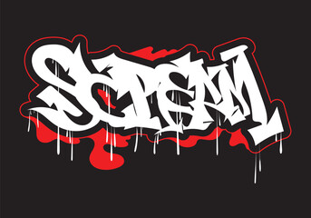 Obraz premium SCREAM graffiti tag style art