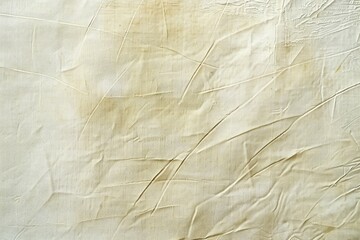 Paper wallpaper on the walls of beige house with a scratch pattern. Abstract background, pastel cream, soft wrinkled pattern with golden faded lines on luxury bedroom in hotel - generative ai