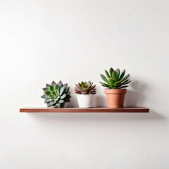 Obraz premium succulent plant on the shelf against empty wall mockup