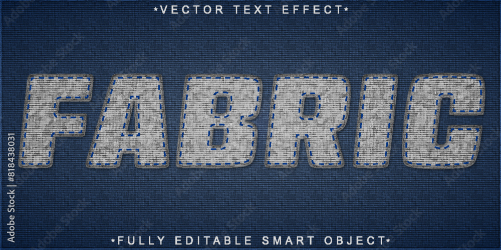 Poster blue jean vector fully editable smart object text effect