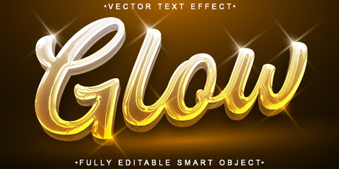 Shiny Luxury Glow Vector Fully Editable Smart Object Text Effect