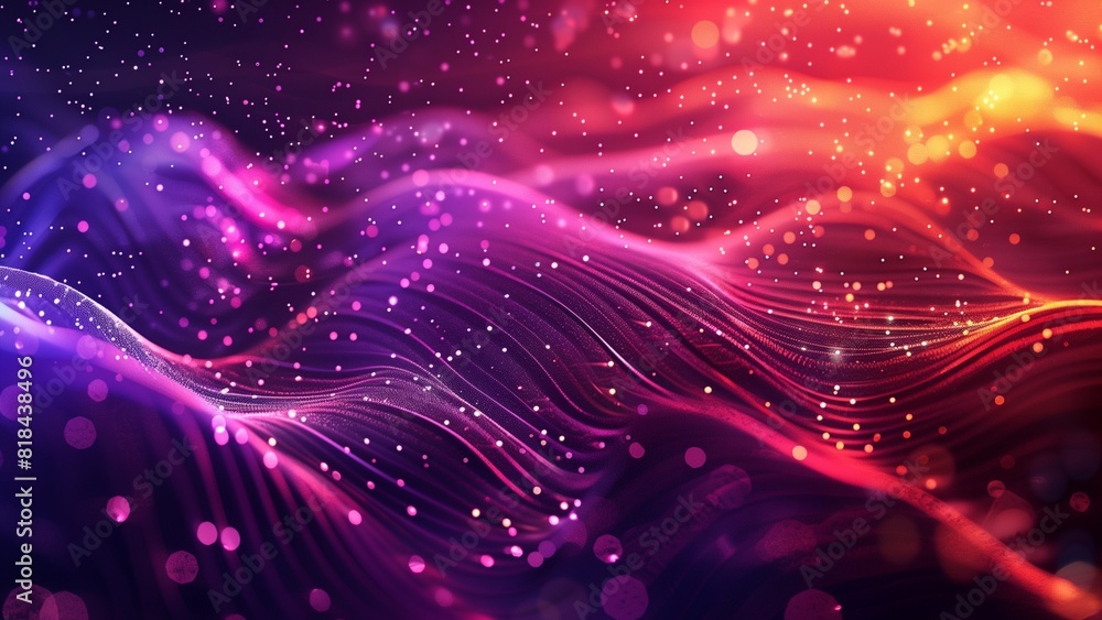 Aufkleber abstract waving particle technology background design. abstract wave moving dots flow particles, hi-