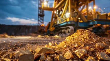 Obraz premium Activities focused on exploring gold deposits to discover new sources of the precious metal.