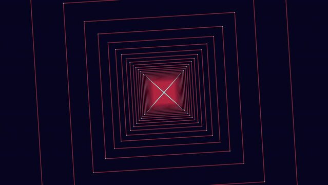 Black and red pattern with a central red square surrounded by thin grid-like lines. The square stands out as the focus of the image