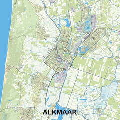 Alkmaar, Netherlands map poster art