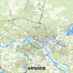 Arnhem, Netherlands map poster art