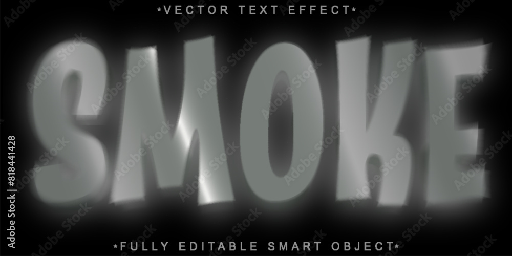Poster gray smoke vector fully editable smart object text effect