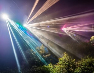 Striking, Colorful Light Beams with a Dark Background
