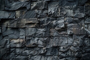 Dark stone or slate wall Grunge background - Generative ai