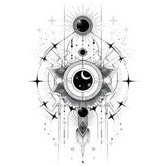 Minimalist Geometric Alchemy Triangle Linework