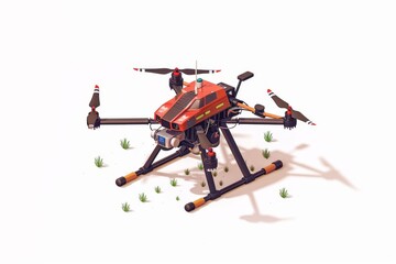 Farming efficiency and technology integrate through precision spraying drones, employing sensors and automation for agricultural cameras in crop production