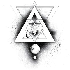 Minimalist Geometric Alchemy Triangle Linework