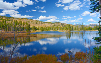 Fototapeta premium Sprague Lake Reflections - Rocky Mountain National Park