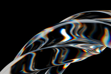 glass dispersion effect abstract background. 3d rendering