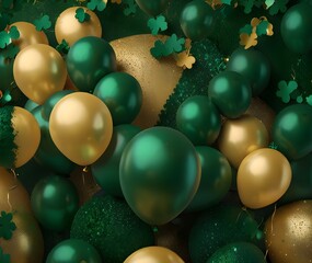 Number 1 gold balloon with confetti on blue background. 3D Render
