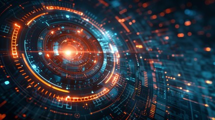 Obraz premium Abstract cyber background in a technological theme