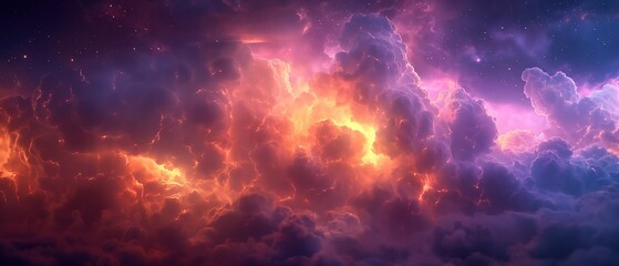 Spectacular Sunset Amidst Vibrant Clouds