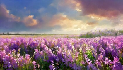 Fototapeta premium 紫色の花畑