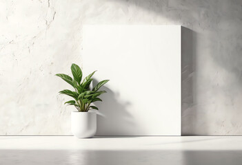 blank wall copy space with green plant background