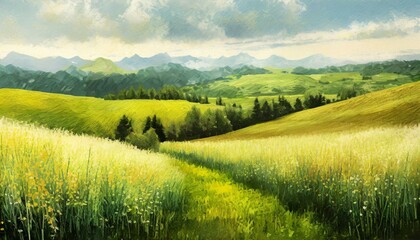 Obraz premium Calm countryside meadow scenery