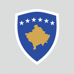 Kosovo Flag in Shied Shape Frame