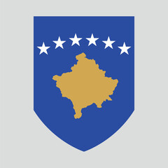 Obraz premium Kosovo Flag in Shied Shape Frame