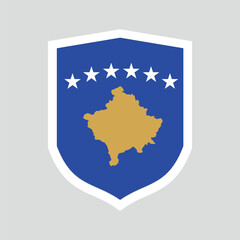 Kosovo Flag in Shied Shape Frame