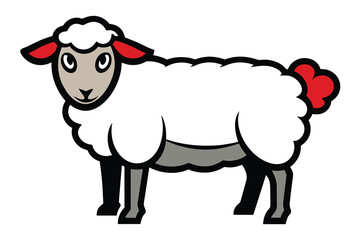 Solid color sheep vector design