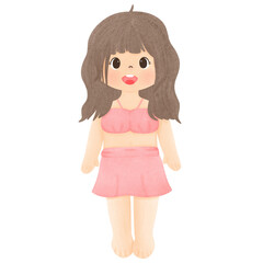 Semi-outdoor girl in summer clothes