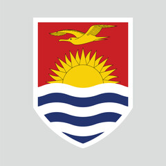 Kiribati Flag in Shield Shape Frame