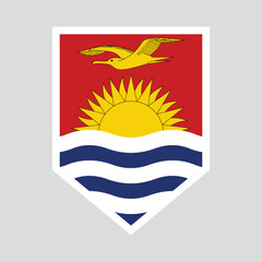 Kiribati Flag in Shield Shape Frame