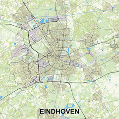 Eindhoven, Netherlands map poster art
